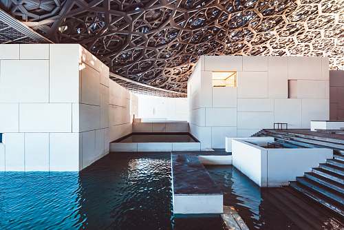 louvre abu dhabi swimming pool united arab emirates